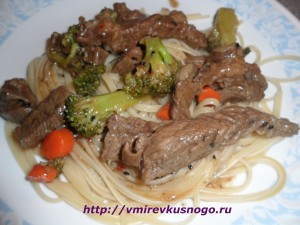 рецепт Говядина с брокколи