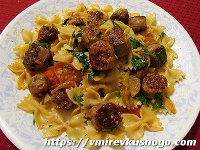 Паста с сосисками