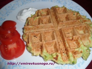 рецепт Вафли с кабачками