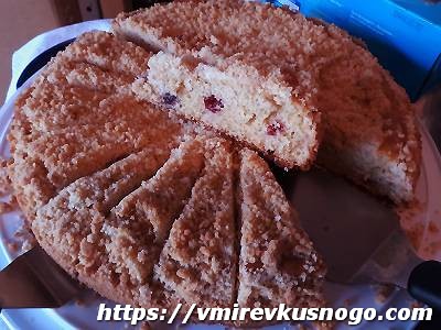 Пирог-крошка с клюквой к чаю пирог с клюквой