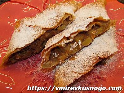 рецепт домашнего штруделя с яблоками