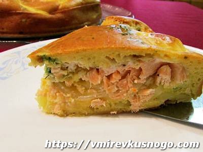 пирог с лососем