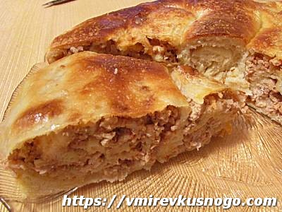 Вкусный пирог с мясным фаршем мясной пирог с фаршем