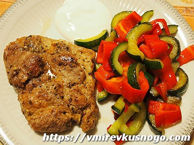 свиная вырезка с овощами