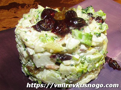 салат из брокколи и цветной капусты 