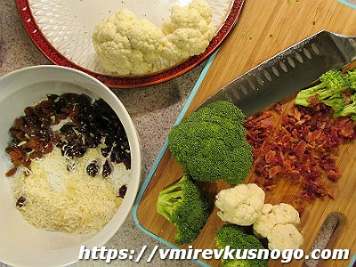 салат из брокколи и цветной капусты