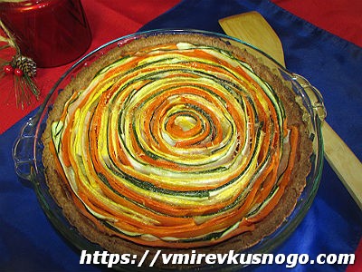 Радужный пирог тарт с овощами